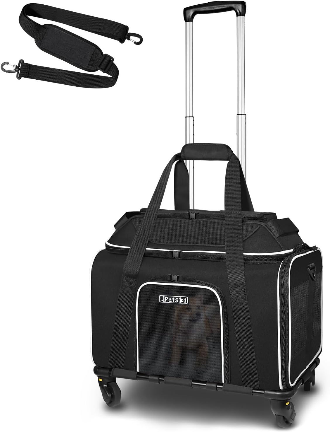 Top-Expandable Pet Carrier with Wheels