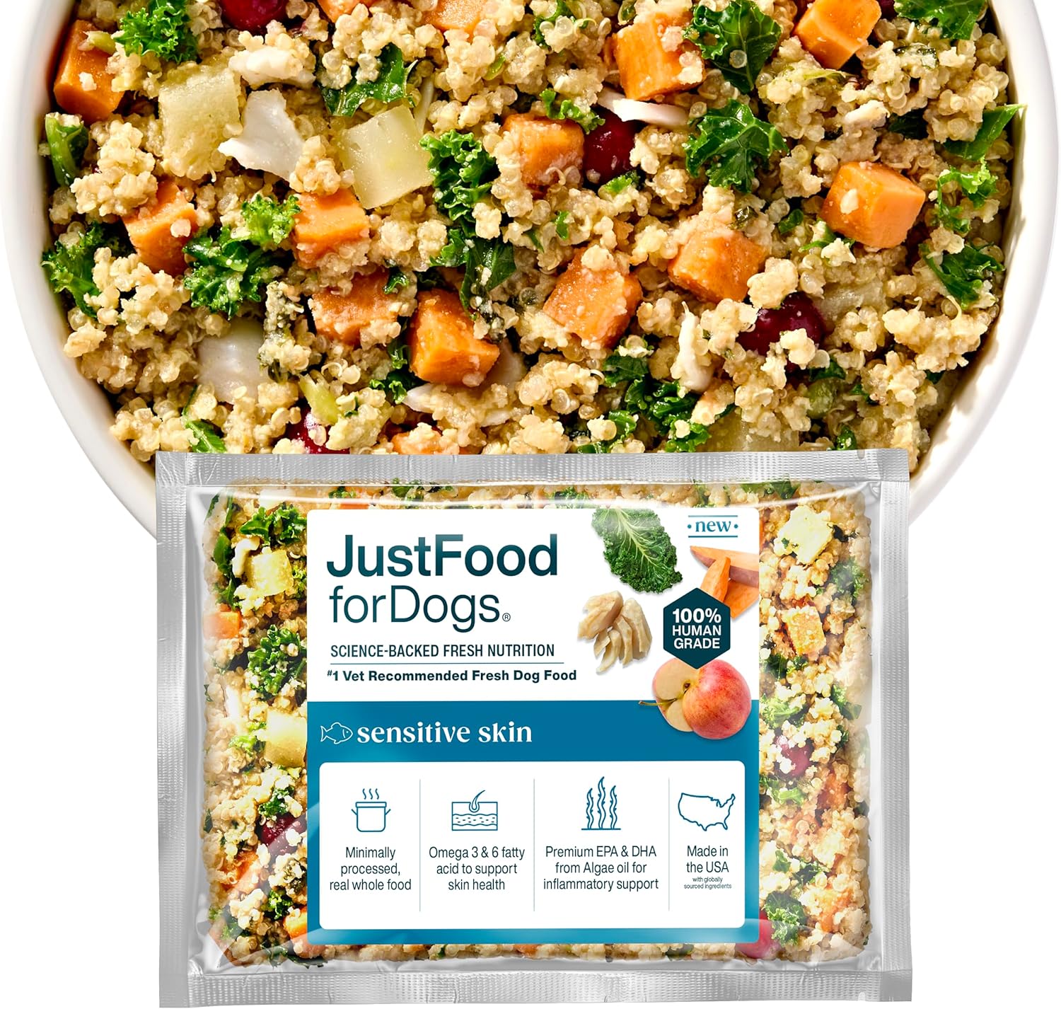 JustFoodForDogs Frozen Fresh Dog Food – Sensitive Skin & Coat Recipe