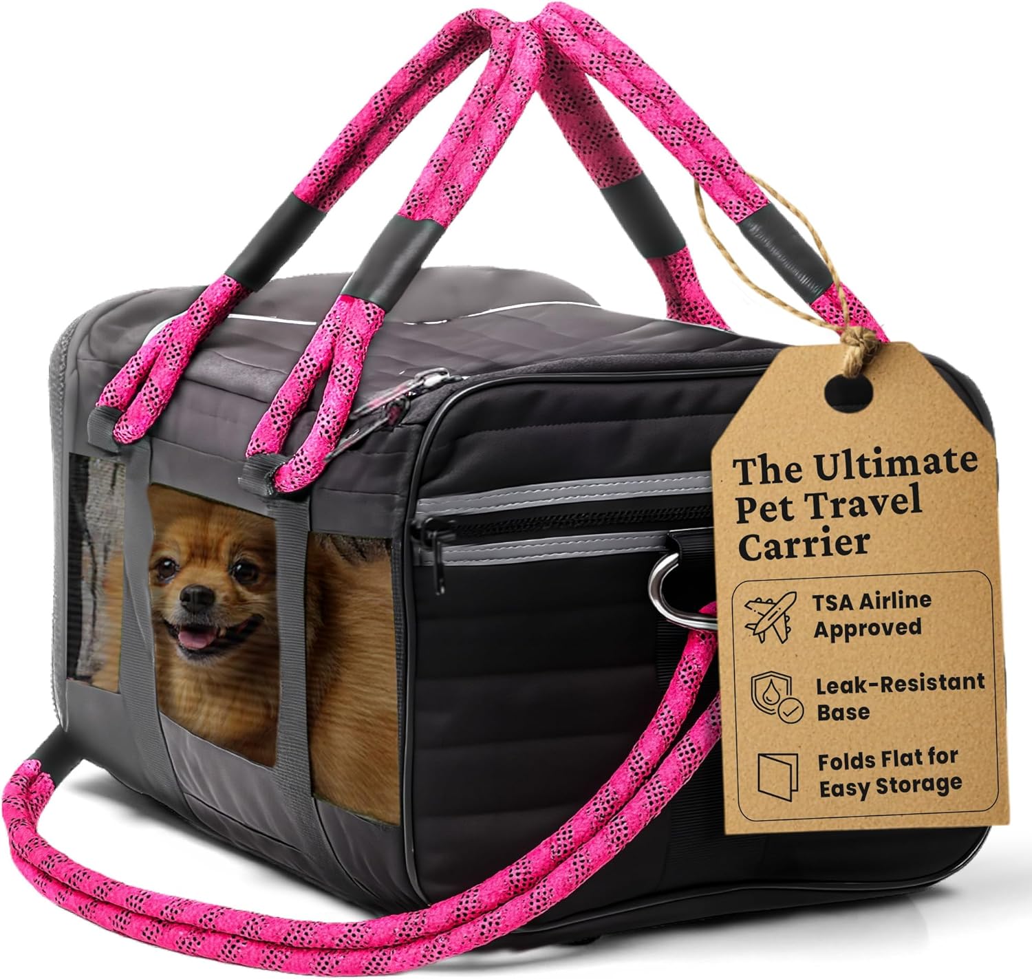 Airline Approved Dog Carrier Small Dogs (Pink)