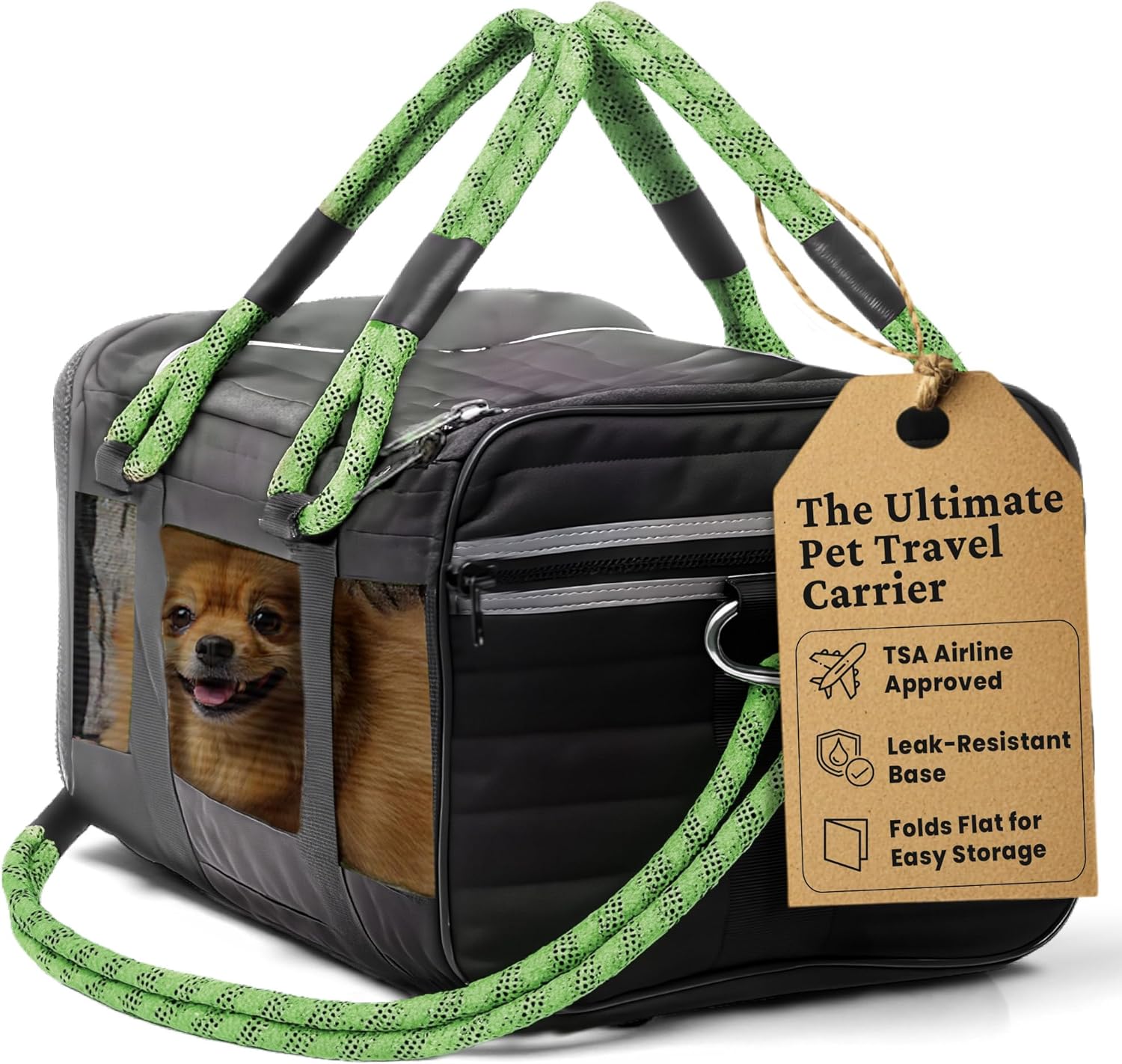 Airline Approved Dog Carrier Small Dogs (Green)